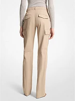 Crushed Cotton Gabardine Cargo Trousers