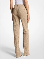 Carolyn Floral Lace Straight-Leg Trousers