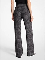 Glen Plaid Silk Crepe De Chine Pajama Pants