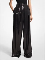 Sequined Crepe Sablé Wide-Leg Trousers