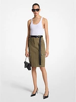 Cotton Blend Cargo Pencil Skirt