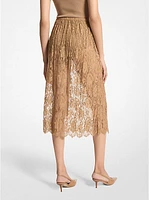 Crushed Floral Lace Slip Skirt