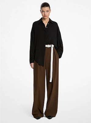 Camisa oversize de georgette seda