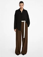 Camisa oversize de georgette seda