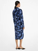 Floral Silk Crepe De Chine Shirtdress