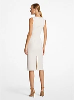 Double Faced Stretch Wool Bouclé Sheath Dress