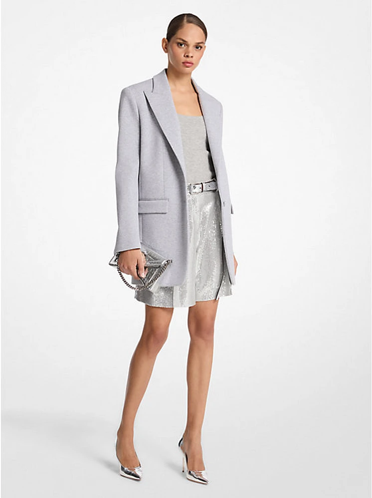 Sculptural Stretch Cotton Jersey Boyfriend Blazer