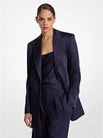 Double Satin Charmeuse Boyfriend Blazer