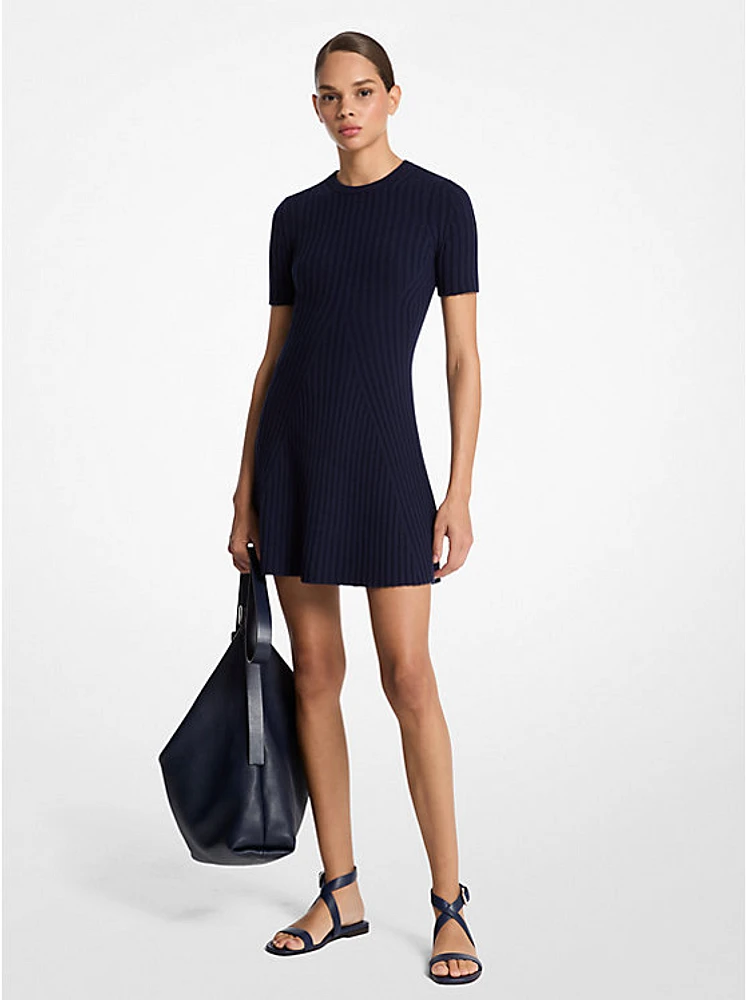 Ribbed Cashmere Mini Dress