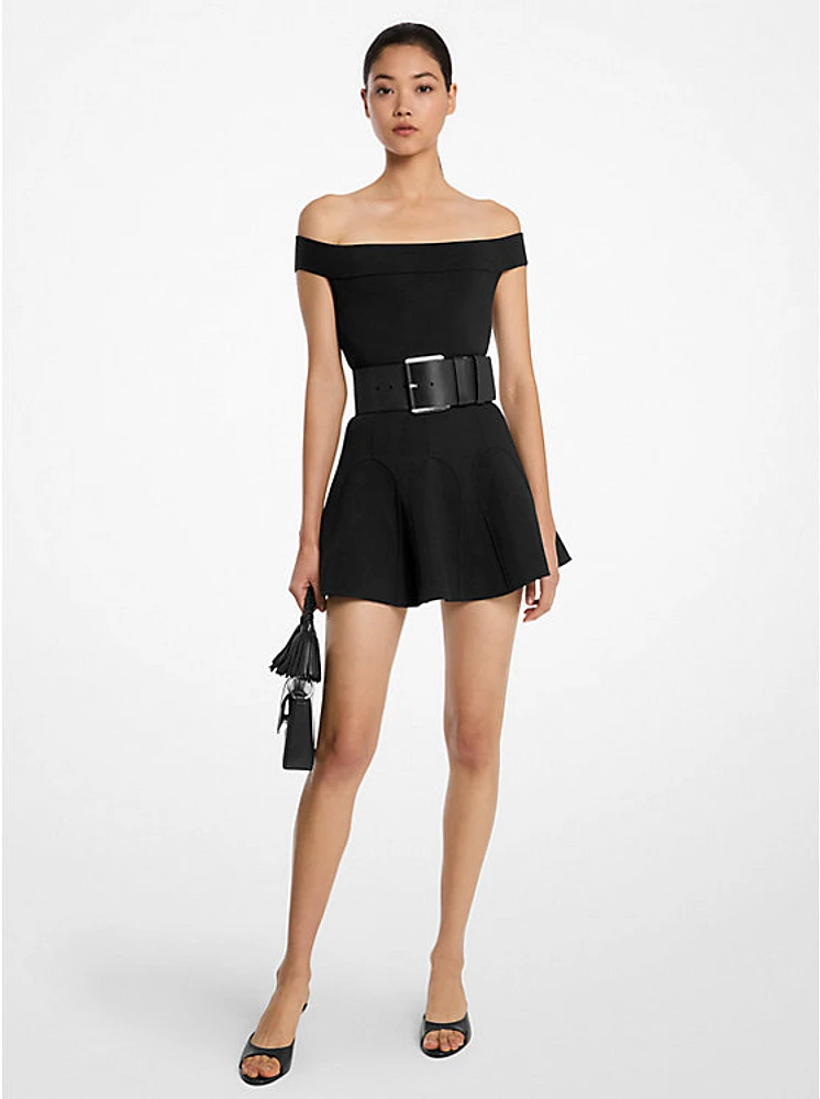 Wool Blend Off-The-Shoulder Bodysuit