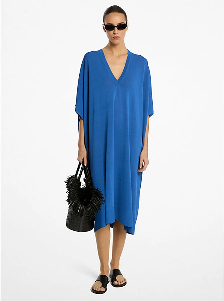 Stretch Viscose V-Neck Caftan