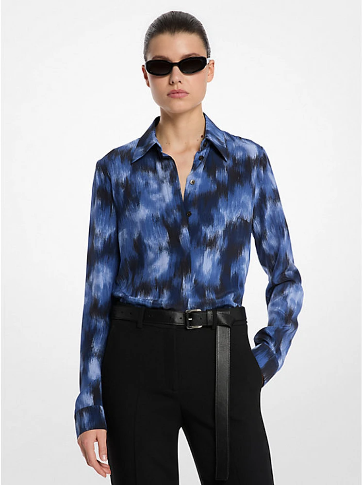 Hansen Floral Silk Crepe De Chine Shirt