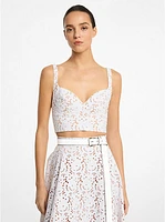 Floral Cotton Eyelet Bustier Top