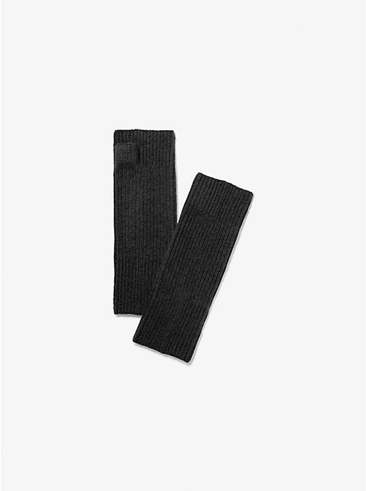 Ribbed Cashmere Fingerless Gloves