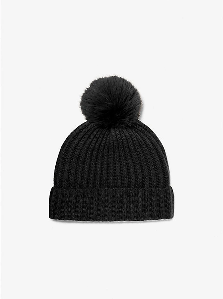 Ribbed Cashmere Beanie Hat