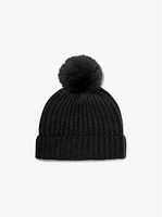 Ribbed Cashmere Beanie Hat