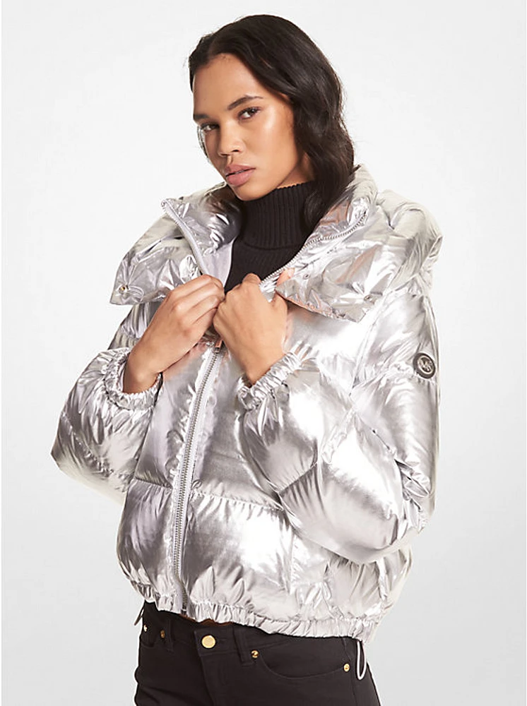 Metallic Ciré Puffer Jacket