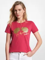 Metallic Logo Aviator Print Organic Cotton T-Shirt