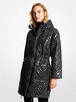 Quilted Ciré Nylon Puffer Coat