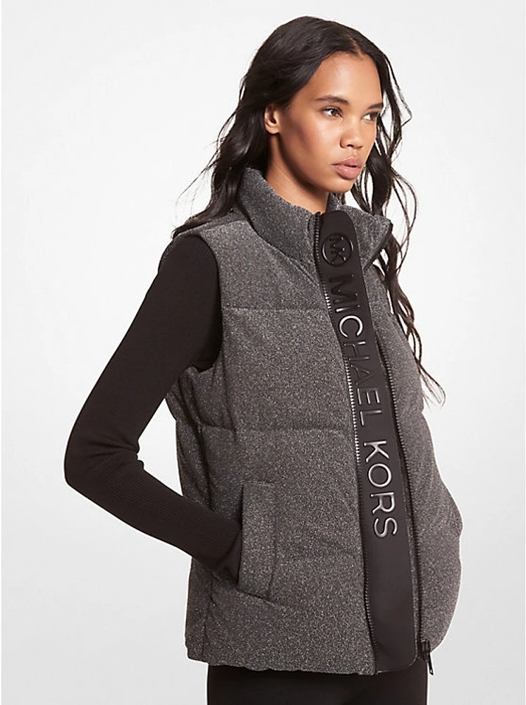 Quilted Metallic Knit Puffer Vest