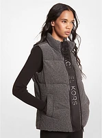 Quilted Metallic Knit Puffer Vest