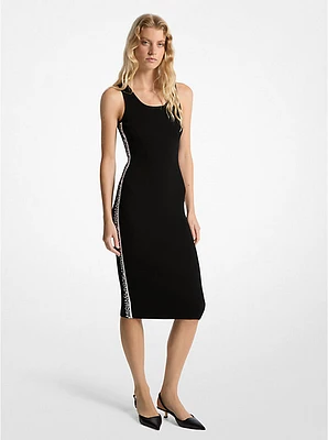 Stretch Knit Logo Tape Midi Tank Dress