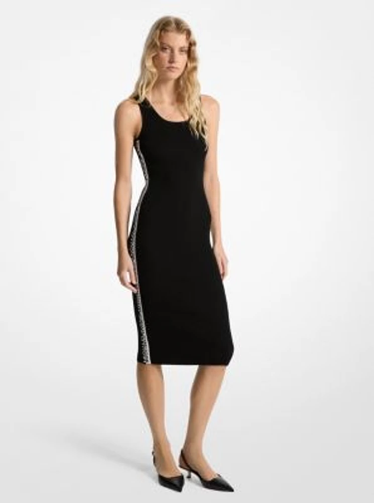 Stretch Knit Logo Tape Midi Tank Dress