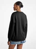 Embellished Logo Cotton Blend Sweatshirt