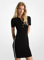 Stretch Knit Logo Tape Polo Dress