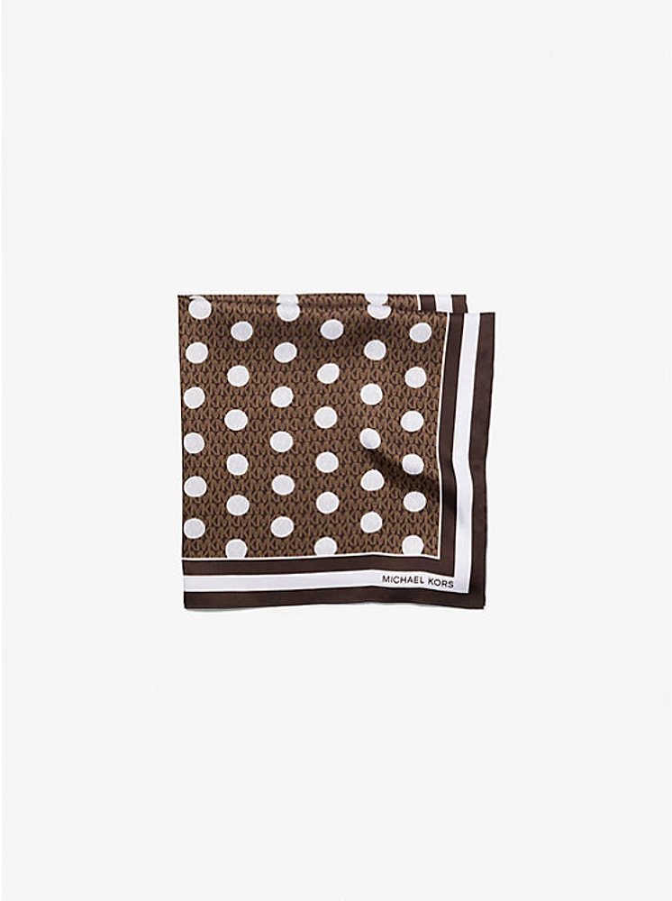 Polka Dot Signature Logo Satin Twill Scarf