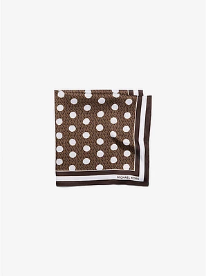 Polka Dot Signature Logo Satin Twill Scarf