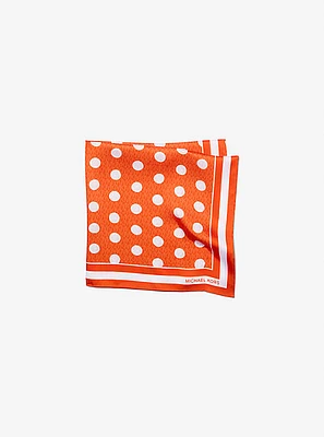 Polka Dot Signature Logo Satin Twill Scarf