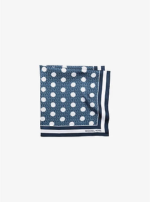 Polka Dot Signature Logo Satin Twill Scarf