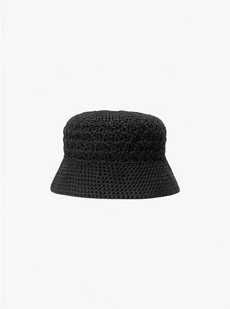 Crocheted Cotton Blend Bucket Hat