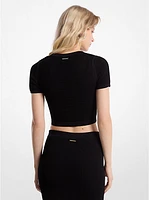 Crocheted Viscose Blend Layered Top