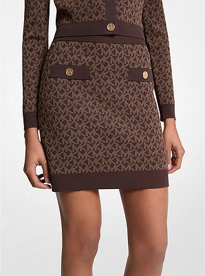 Logo Jacquard Knit Skirt