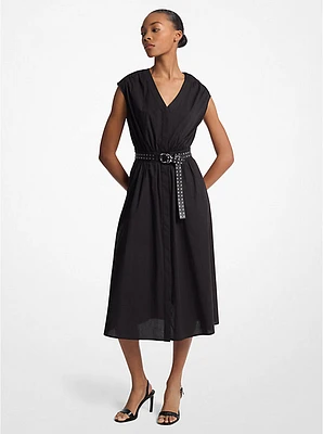 Georgette Belted Shirtdress