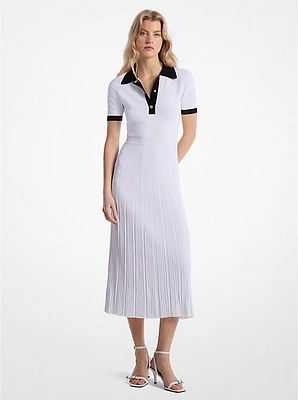 Stretch Knit Polo Dress