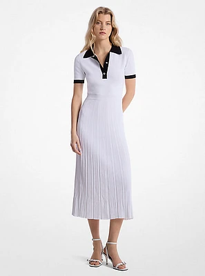 Stretch Knit Polo Dress