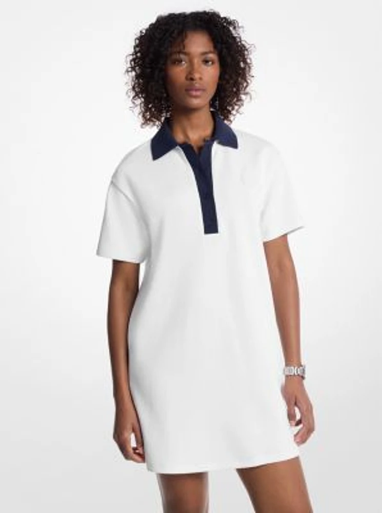 Oversized Cotton Blend Polo Mini Dress