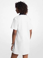 Oversized Cotton Blend Polo Mini Dress