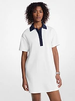 Oversized Cotton Blend Polo Mini Dress