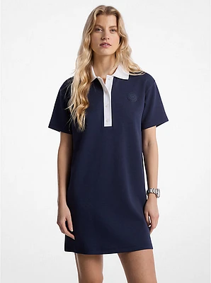 Oversized Cotton Blend Polo Mini Dress