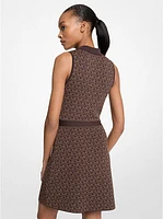 Logo Jacquard Zip-Up Dress