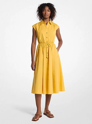 Stretch Cotton Poplin Midi Dress