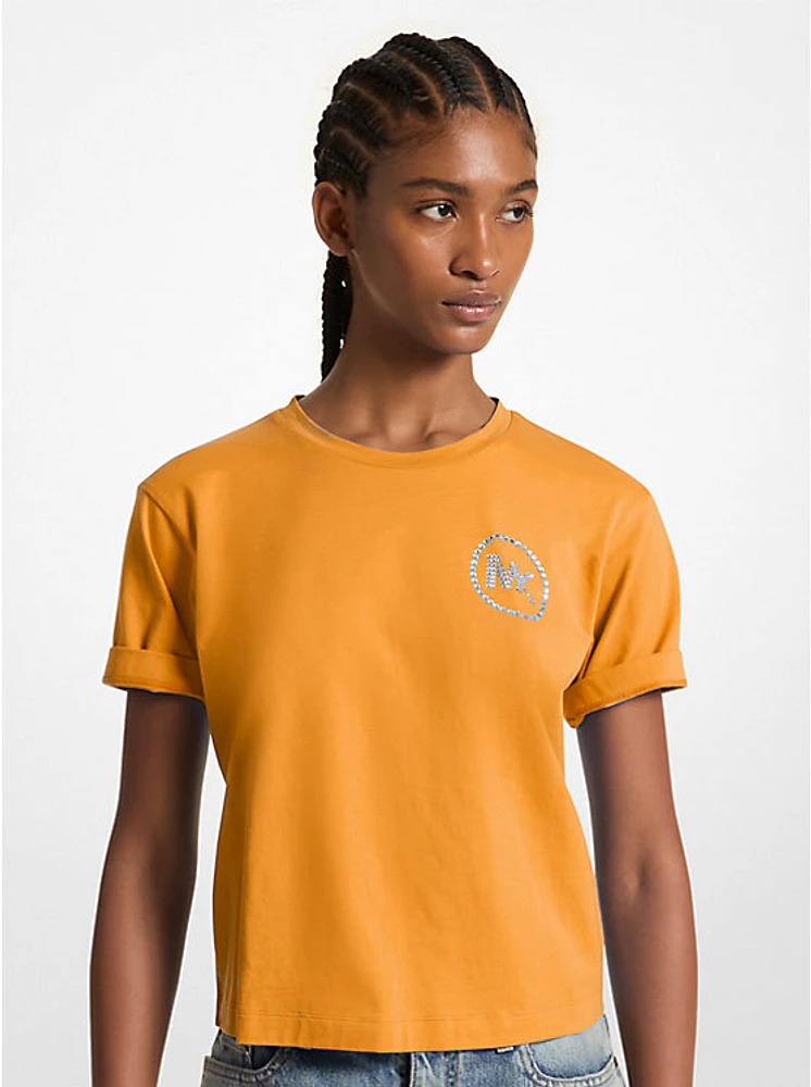 Embellished Logo Organic Cotton T-Shirt