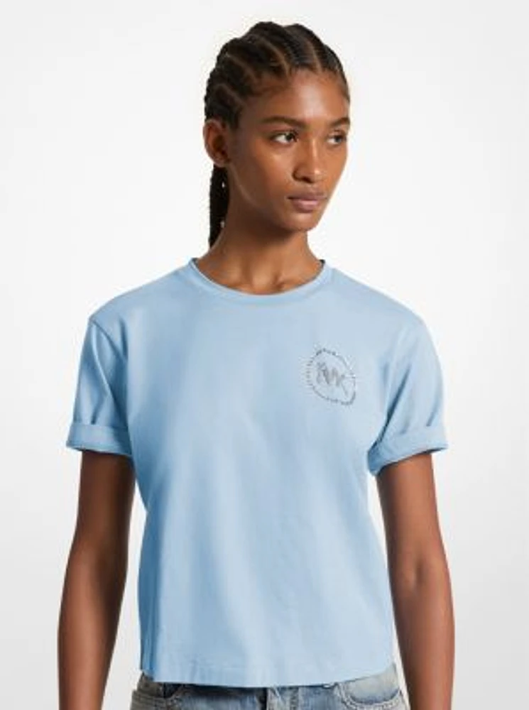 Embellished Logo Organic Cotton T-Shirt