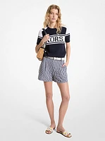 KORS Cotton Blend Short-Sleeve Sweater