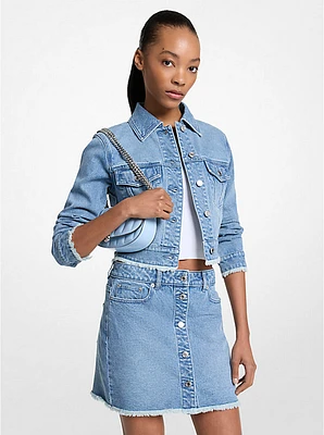 Frayed Denim Cropped Jacket