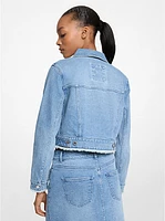 Frayed Denim Cropped Jacket